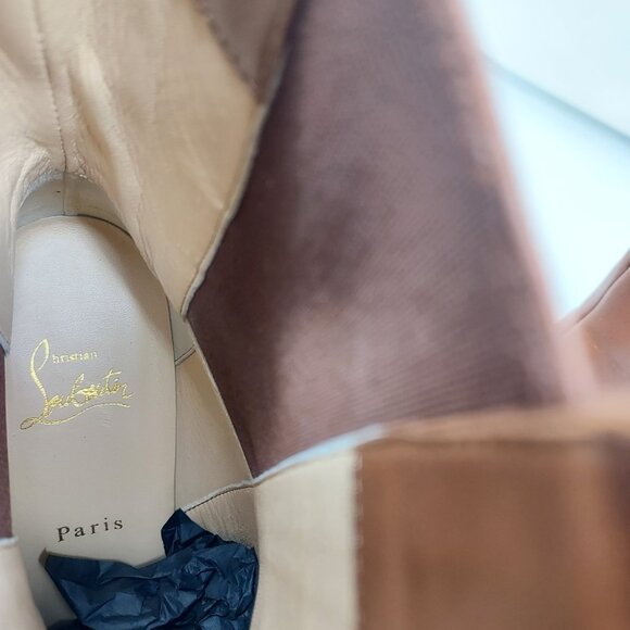 Christian Louboutin Brown Leather CL Chelsea Heel Boot - Picture 4 of 11